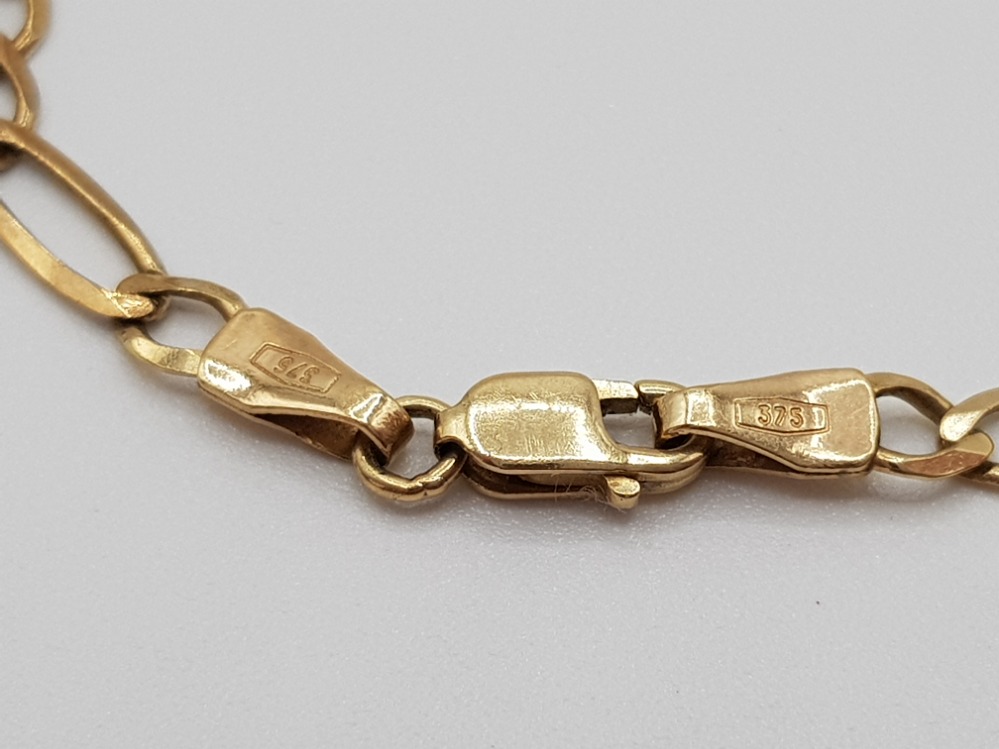 A 9ct yellow gold 3 + 1 Figaro bracelet 2.27g - Bild 3 aus 3