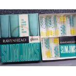 Boxed set of 1960s Ravenhead 'slim jims' drinking glasses