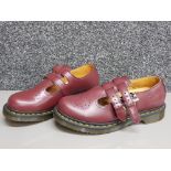 A pair of ladies Dr Martens burgundy leather buckled shoes size 7 never worn.