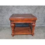 Solid mahogany 2 tier lamp table 70cm by 60cm by 61
