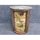 Vintage Fillerys large Butterfly toffee tin with casing to mare it a stool