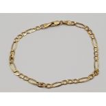 A 9ct yellow gold 3 + 1 Figaro bracelet 2.27g