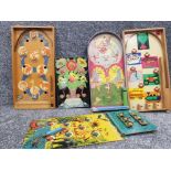 5x vintage novelty bagatelle games, big game etc