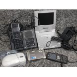 Mixed lot comprising of Olympus digital camera, BT Verve phone, Shinco portable DVD player, Motorola