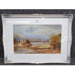 A watercolour by J Douglas "Kilchurn Castle" signed and inscribed 26 x 42cm