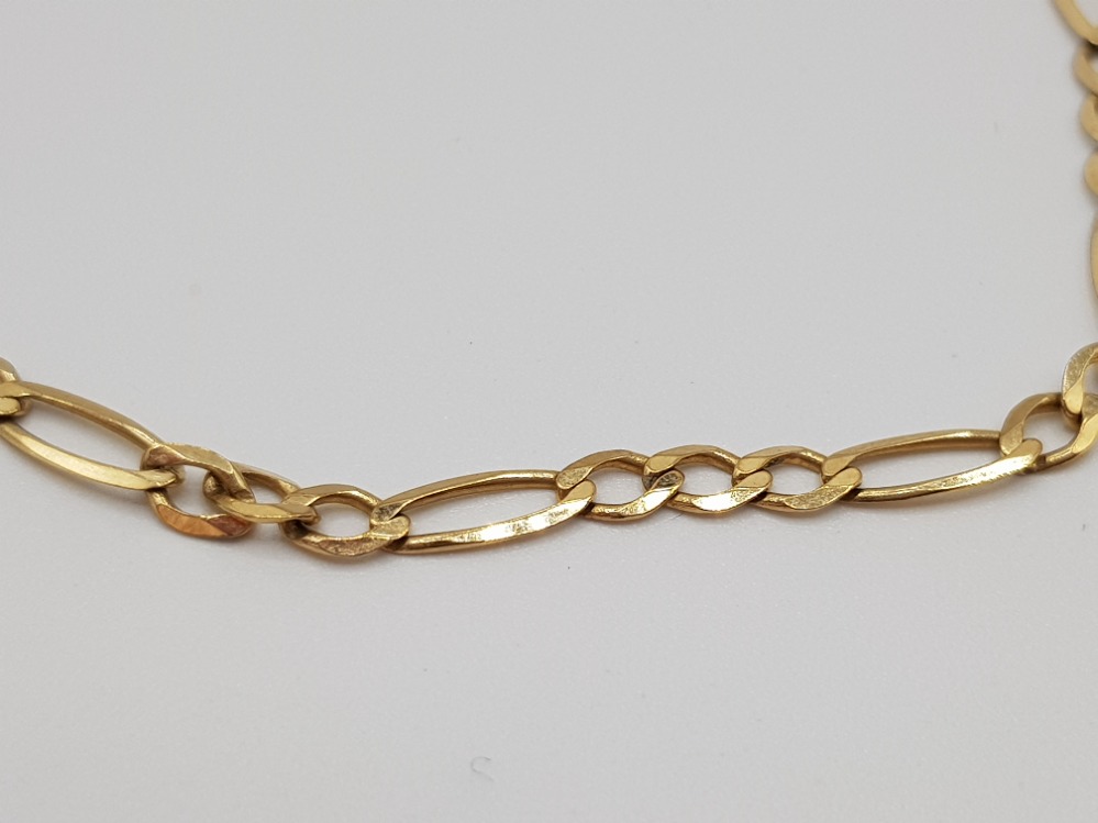 A 9ct yellow gold 3 + 1 Figaro bracelet 2.27g - Bild 2 aus 3