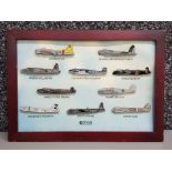 Framed Atlas editions of 10 aircraft enamelled pin badges