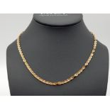 A 9ct rose gold fancy designer chain 4.32g 45cm long