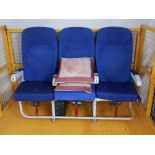 AEROPLANE isle seats x3 (1 cushion missing)