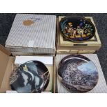 Total of 14 boxed collectors plates, Osiris, W.J. George, Bradford Exchange, with Certificates