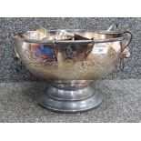 Silver plated punch bowl with 6 drinking cups & ladel