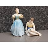 2 Royal Doulton figures includes Lady HN 2178 Enchantment & boy HN 2243 Treasure island