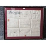 A 19th century indenture dated 11-12-88 59 x 74cm