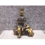 Bronze Goddess sitting on elephant