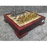 The American Civil war themed chess set complete with all pieces, in nice mahogany box