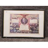 Original WW2 poster, the message of Franklin.D.Roosevelt, framed