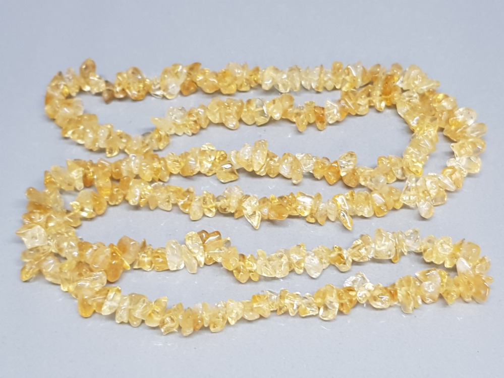 Citrine long bead necklet (boxed)