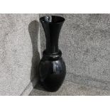 Large black Barok glass floor vase, height 80cm