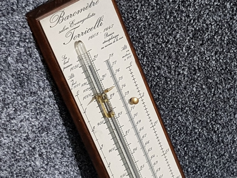 French Mercury Barometer on wooden base - salon Evangelista Torriceli - Bild 2 aus 4