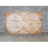 Large wooden wall plaque of the world (120cm x 72cms)