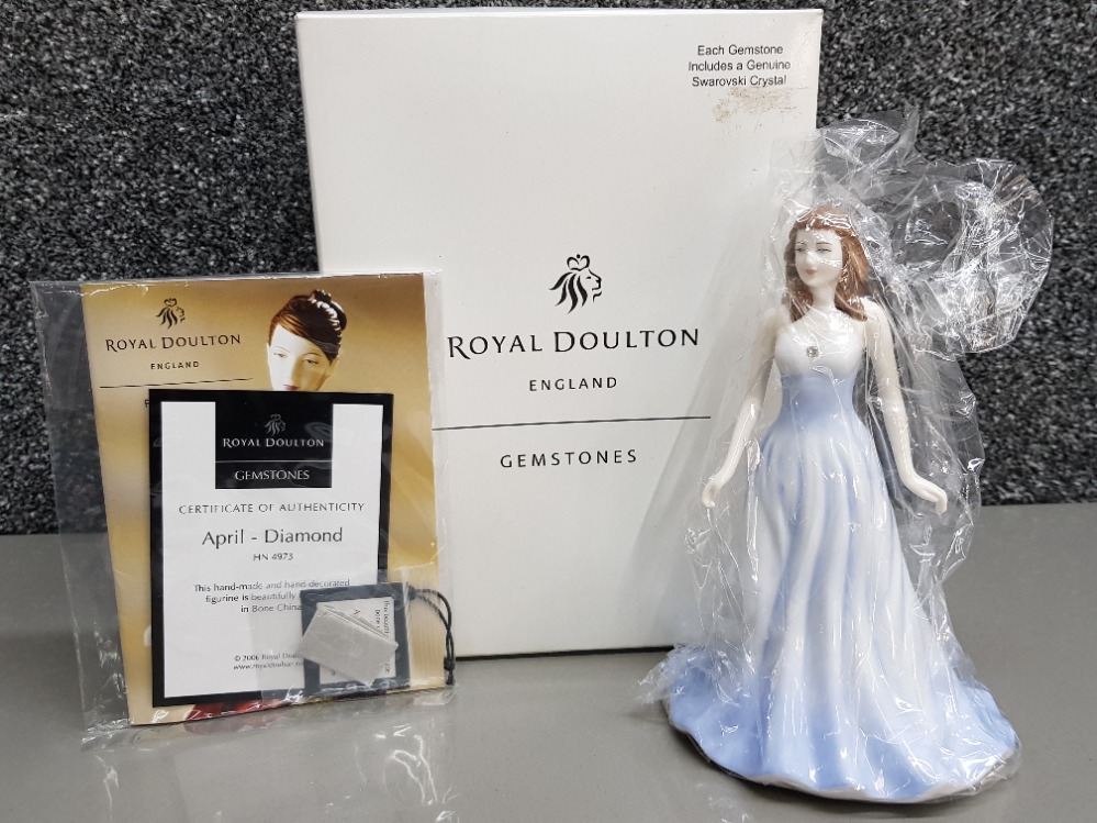 Royal Doulton lady figure from the Gemstones collection HN April - Diamond (includes genuine