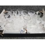 Box of miscellaneous crystal glassware, mainly drinking glasses