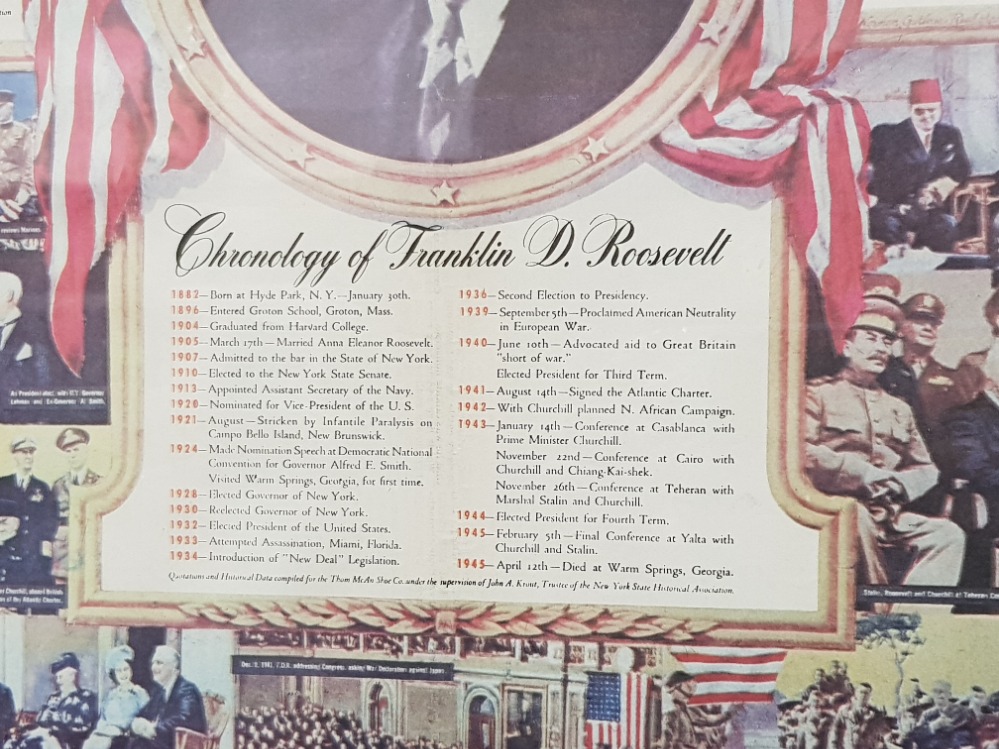 Original WW2 poster, the message of Franklin.D.Roosevelt, framed - Image 3 of 3