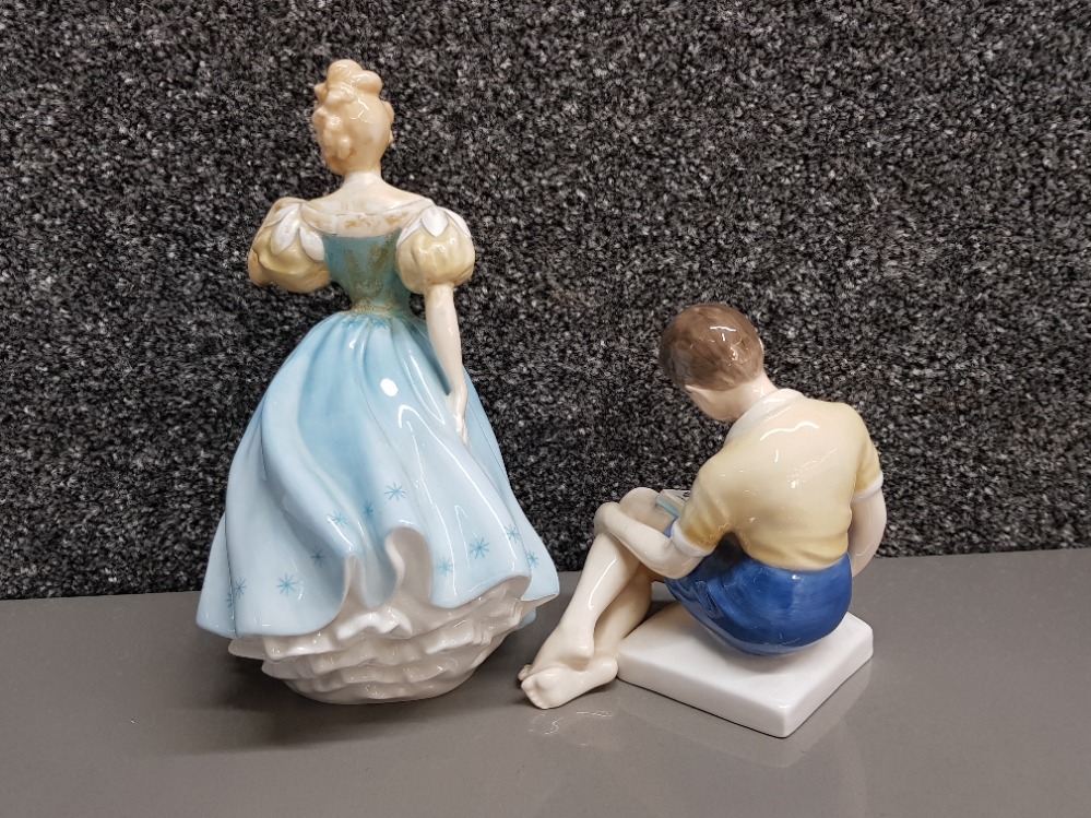 2 Royal Doulton figures includes Lady HN 2178 Enchantment & boy HN 2243 Treasure island - Image 2 of 3