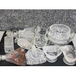 Quantity of cut glass perfume bottles and bowls etc