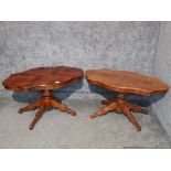 A pair of low shaped occasional tables 98cm wide