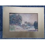 A watercolour W Milne view of a mill signed 18 x 28cm unframed