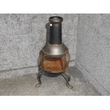 Metal outdoor chiminea, height 85cm