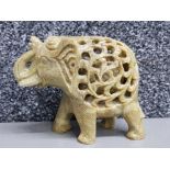 Heavily Carved soapstone elephant