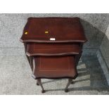 Reproduction inlaid mahogany nest of tables