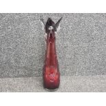 Large Czech red glass vase, height 44cm