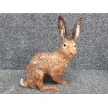 Large Winstanley size 9 brown hare ornament, signed on feet
