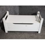 A white painted blanket box/hall bench