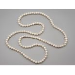 A pearl necklace comprising of one hundred and thirty freshwater Baroque Pearl's, pearls assessed as