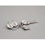 Silver leaf design brooch 5.5g gross