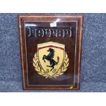 A Ferrari wooden marquetry picture by Sorrento 52 x 41cm