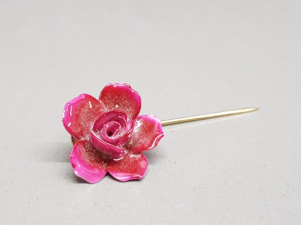 Aynsley china flower pin and dipped orchid brooch - Image 2 of 3