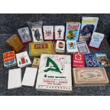 Crate of miscellaneous vintage playing cards