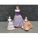 Large Coalport lady figure Age of elegance Summer love plus 2 x small coalport lady figures