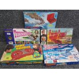 5 vintage games includes 2x Thunderbirds, Waddingtons Captain Scarlet game, battleships etc