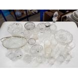 Cut and moulded glassware to include decanters, bowls drinking glasses etc