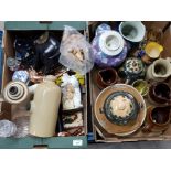 2 boxes of miscellaneous items, mainly jugs also includes elephant ornament etc