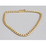 9ct yellow gold hollow curb link bracelet 4.2g