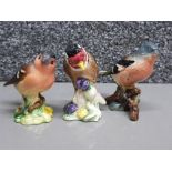 3 Beswick bird figures includes 991 Chaffinch, 2273 Goldfinch plus one other