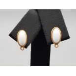 18ct rose gold and white stone stud earrings 2.2g