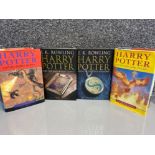 4 Harry Potter 1st edition hardback books includes Goblet of fire, the half blood Prince, the